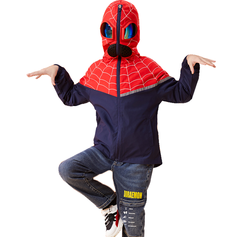 2022新款男童羽絨服外套羽絨兩件套蜘蛛俠外套眼鏡衣服奧特曼