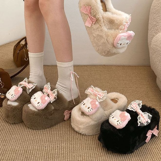 厚底高跟毛毛拖鞋女外穿2