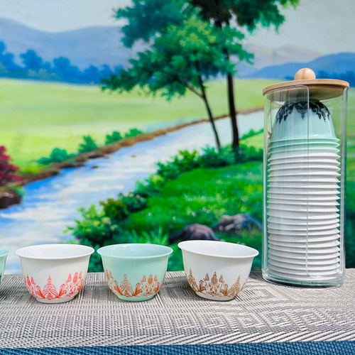 高档稻香杯一次性茶杯加厚喝茶功夫小茶杯茶碗茶道杯稻香杯纸茶杯