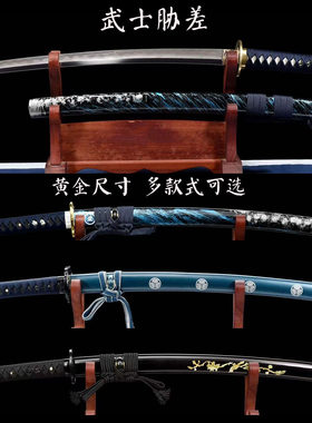 龙泉手工中款胁差武士刃高猛钢居合道刀剑东洋短刀剑防身未开刃