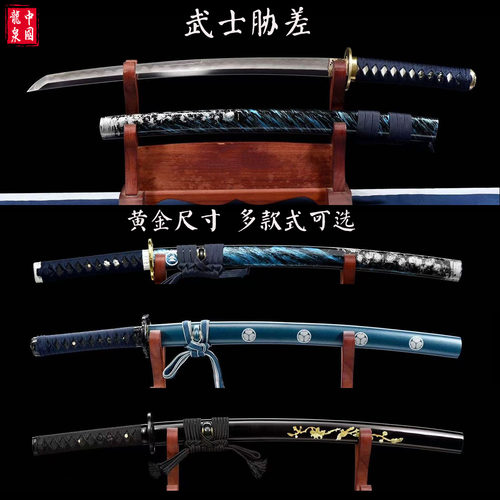 龙泉手工中款胁差武士刃高猛钢居合道刀剑东洋短刀剑防身未开刃