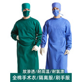 手术室手术衣全棉女医生服长袖 隔离室男反穿衣刷手服巡查衣长袍