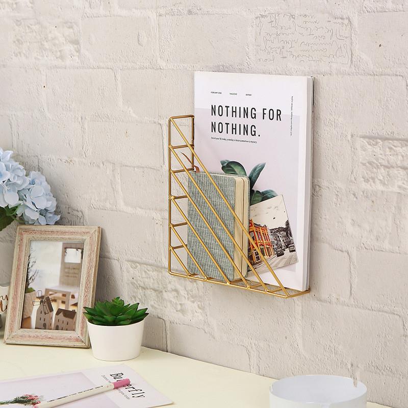 北欧创意挂墙上墙壁杂志架宿舍书房铁艺书报架幼儿园置物架收纳架