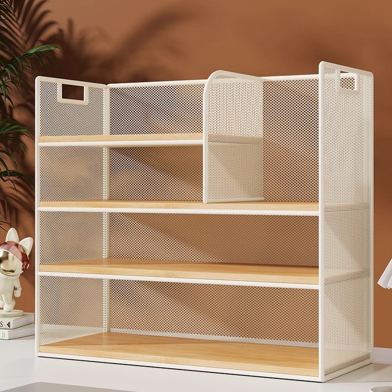 桌面置物架多层书桌收纳架子办公桌分层架铁艺学生宿舍桌上小书架