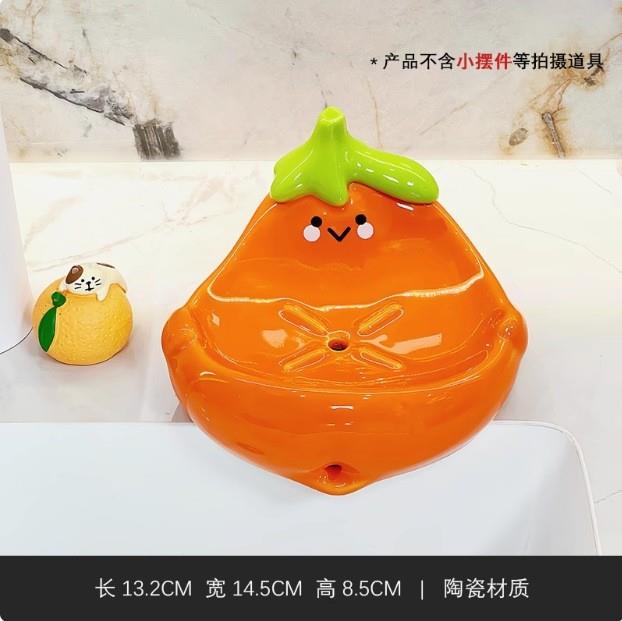网红茄子肥皂盒卫生间洗漱台香皂盒可沥水不积水陶瓷皂碟收纳盒子