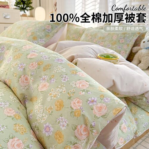 韩国AS品牌纯棉被套单件100全棉加厚冬季被罩150x200x230cm宿舍单