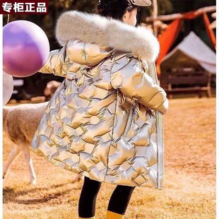 韩国AS品牌女童冬季羽绒棉服中长2026新款冬装免洗童装儿童加绒加