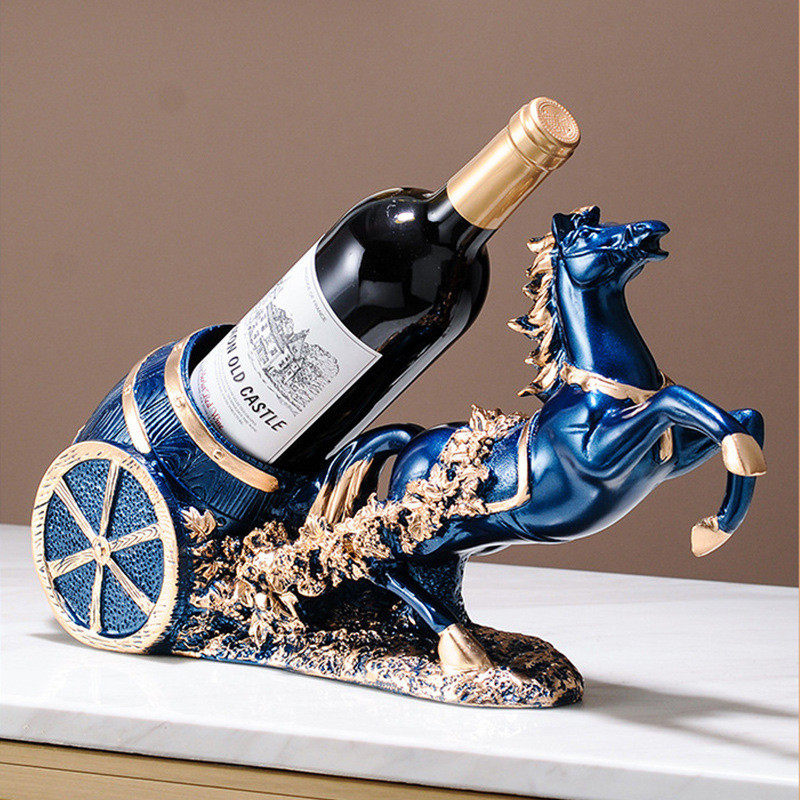 欧式红酒架轻奢马到成功摆件家居客厅酒柜装饰高端乔迁礼品包邮
