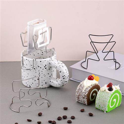 现货日式挂耳咖啡支架滤纸袋架便携式手冲挂耳包沥水支撑不锈钢架