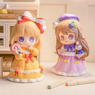 可爱少女搪胶储蓄罐可进可出 男女孩礼品通用大容量耐摔存钱罐子