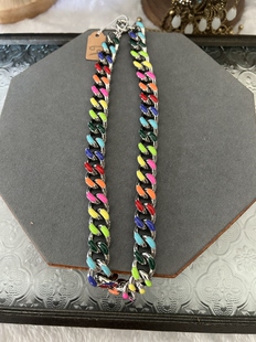 多巴胺彩色米珠玻璃珠花朵项链轻奢高级感锁骨链文艺小清新项饰女