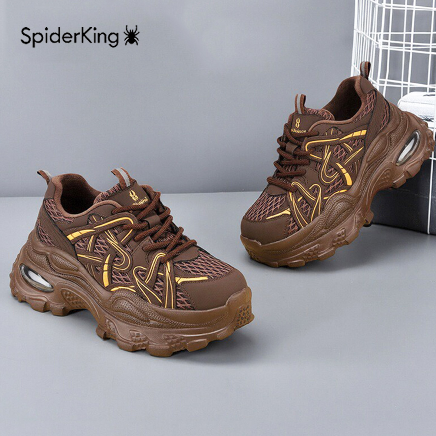 增高显瘦蜘蛛王厚底老爹鞋女加绒