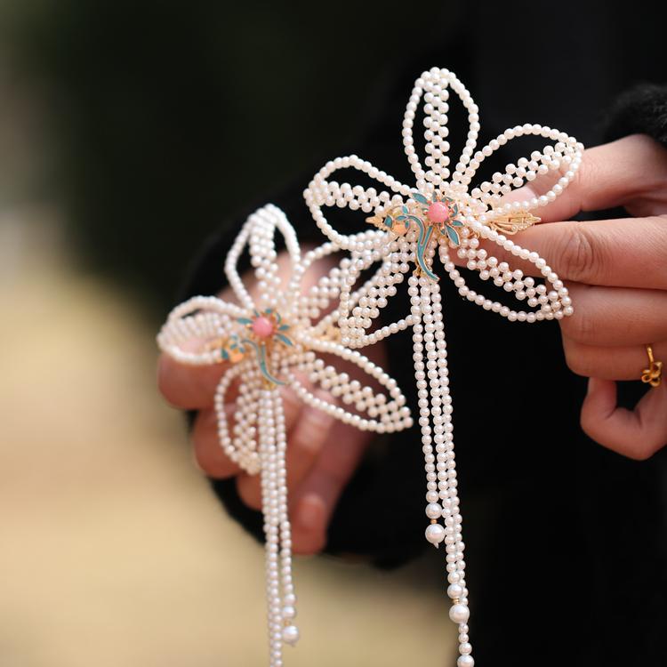 民国大小姐发夹古风气质边夹汉服