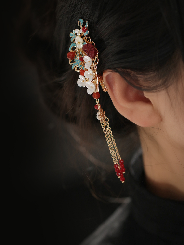 国风夹子烧蓝可搭配旗袍精致发夹