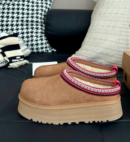 桑坡厚底塔茨民族风TAZZ羊皮毛一体女款懒人一脚蹬加绒增高雪地靴