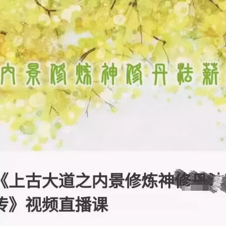 《上古大道之内景xiu炼神修丹fa薪传》视频直播课