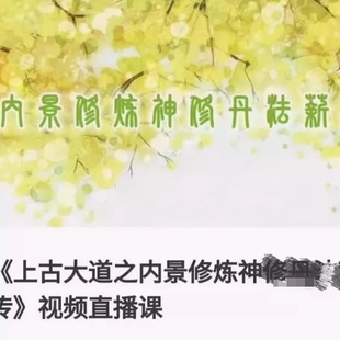 《上古大道之内景xiu炼神修丹fa薪传》视频直播课