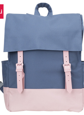 得力69450大容量双肩背包大学生通勤旅行电脑男女初中高中书包帆布双肩包时尚简约学生旅游包轻便出行出差包