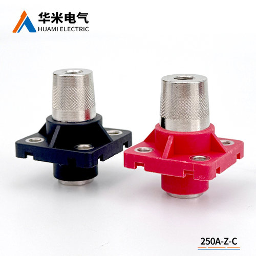 250A圆锥形穿墙连接器 大电流汽车光储能插头 200A全铜储能接线柱