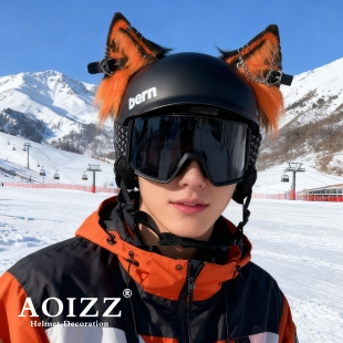 饰猫耳朵个性 摩托车头盔装 男配件摩托车平衡车机车滑雪 AOIZZ