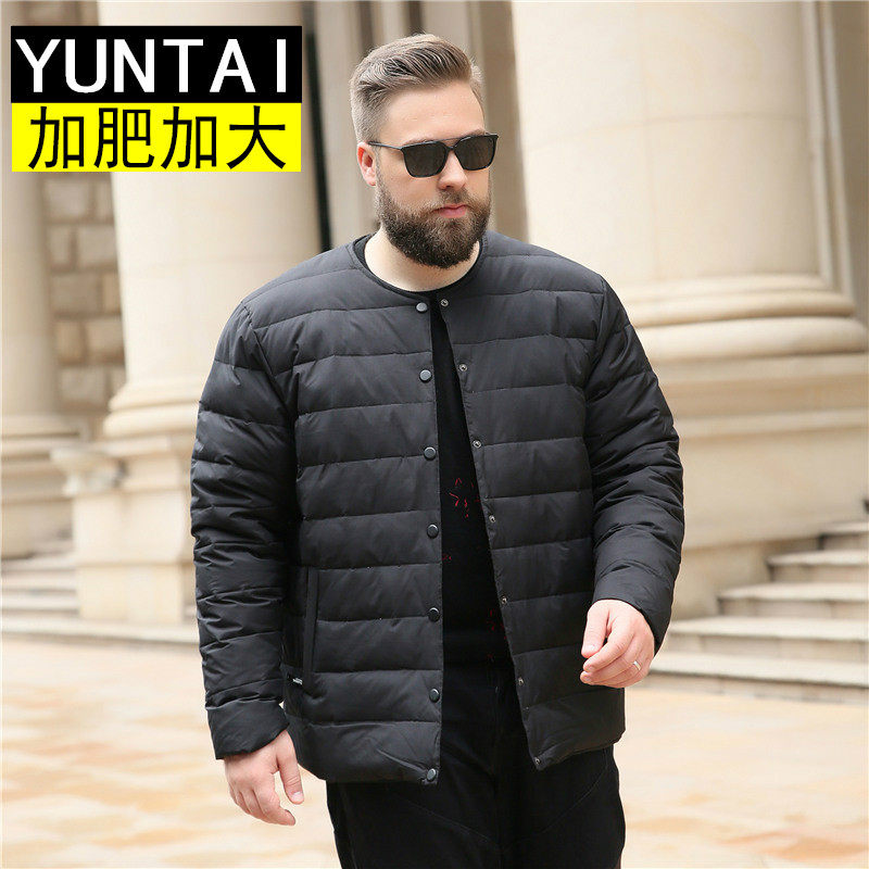 中老年人爸爸装内胆男士冬季短款胖子加厚防寒加肥加大码穿羽绒服