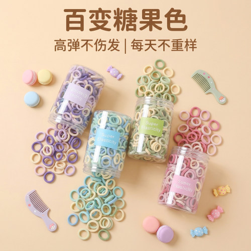 女童柔软高弹不伤发糖果色发圈