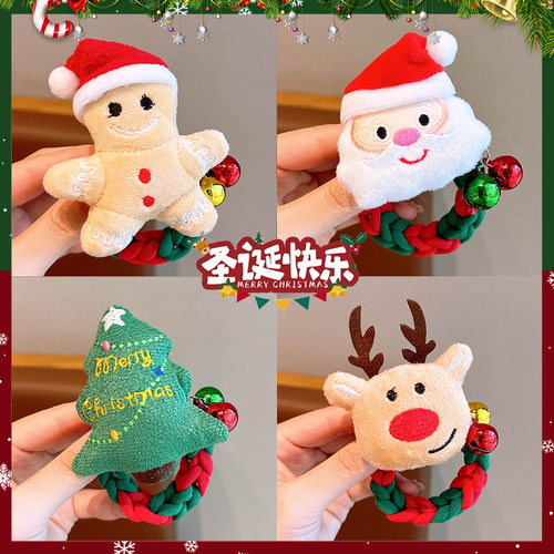 儿童圣诞节头饰圣诞装饰品麋鹿头绳女童小女孩礼物扎头发发绳皮筋