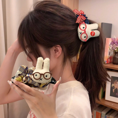 可爱米菲兔子香蕉夹女2025新款后脑勺盘发马尾夹波点百搭发饰头饰