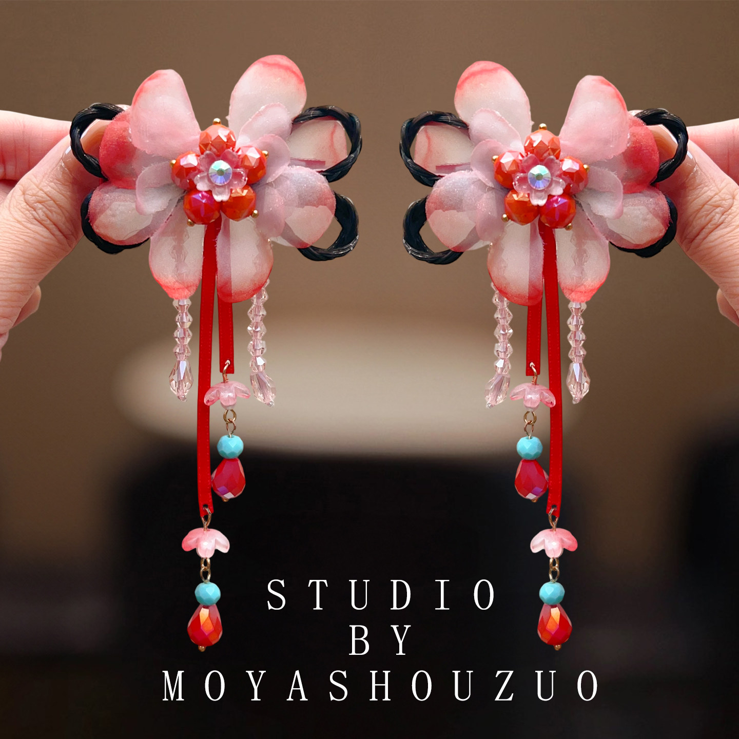 新年儿童发夹古风汉服中国风毛绒假发宝宝发卡不伤发女童过年发饰