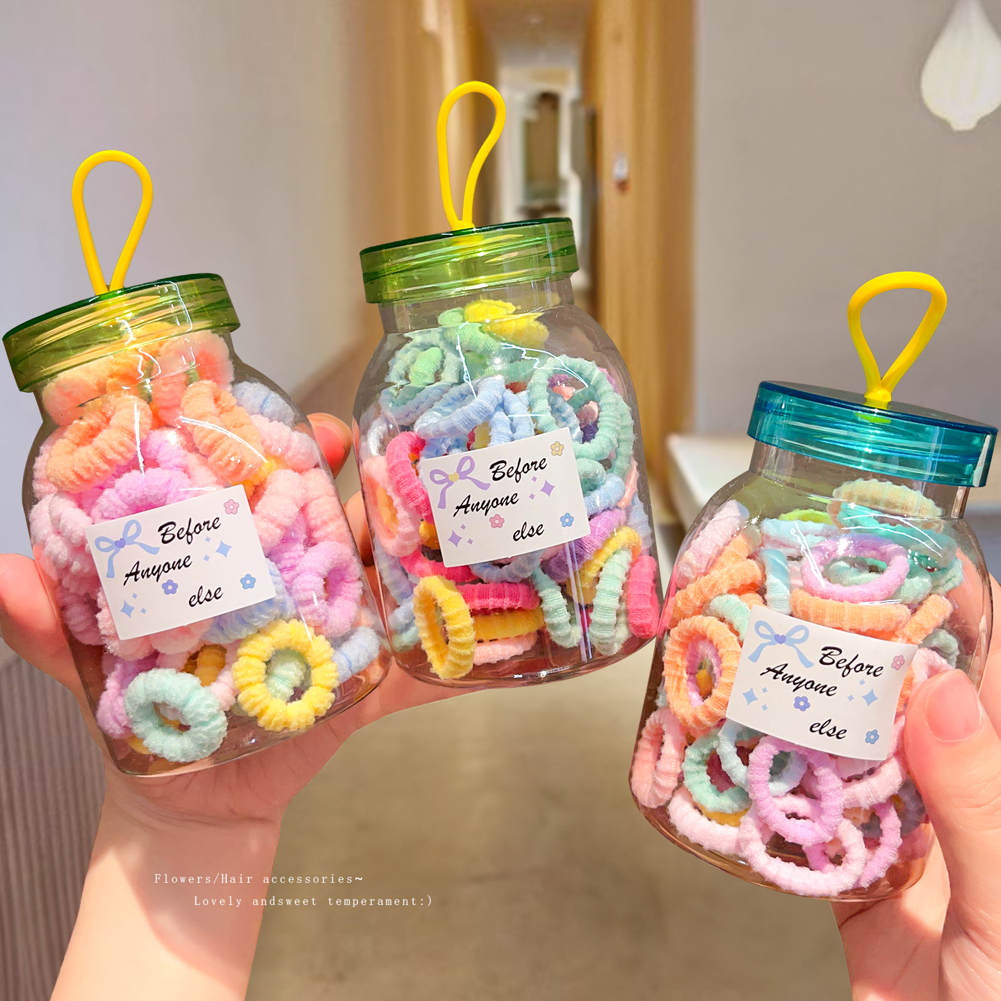 糖果色儿童皮筋高弹力拇指发圈宝宝头绳不伤发耐用小女孩扎发发饰