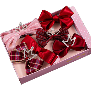 猫耳朵发夹儿童蝴蝶结小抓夹女童可爱植绒侧边刘海夹子小公主发饰