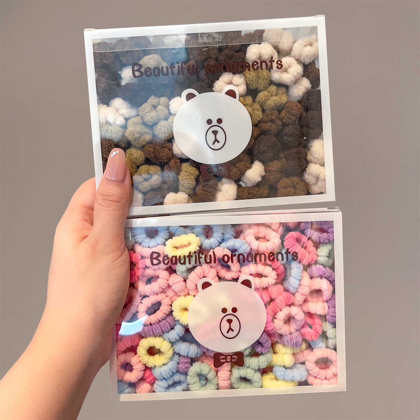 高端盒装拇指发圈宝宝头绳儿童高弹力橡皮筋扎头发不伤发发绳头饰