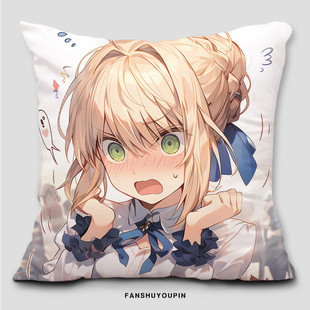 fate抱枕saber远坂凛尼禄黑贞德梅林fgo学生午休趴睡枕头靠垫枕