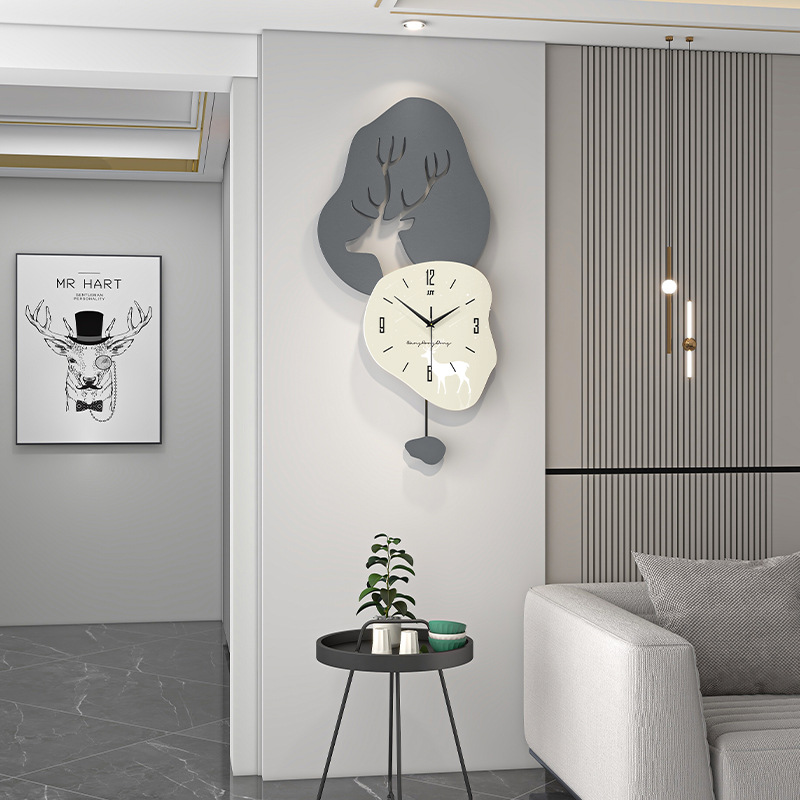 现代简约挂钟客厅时尚个性创意餐厅玄关背景装饰钟表时钟挂墙家用