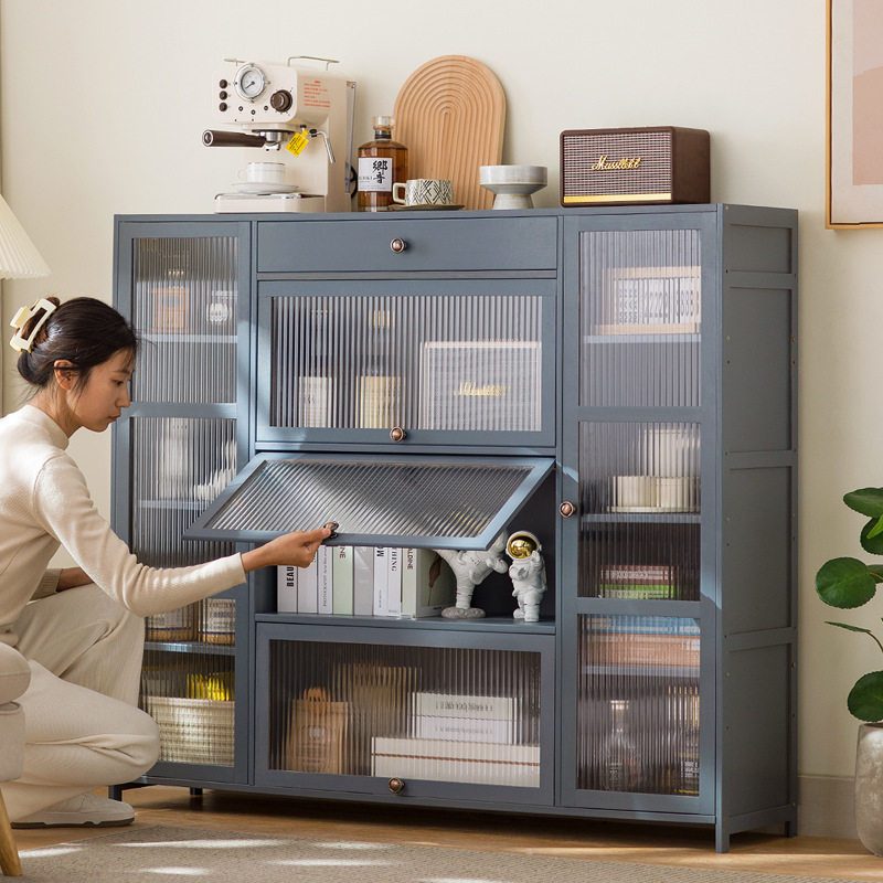 落地书柜家用现代简约带门防尘简易落地矮柜靠墙收纳架书架a0028