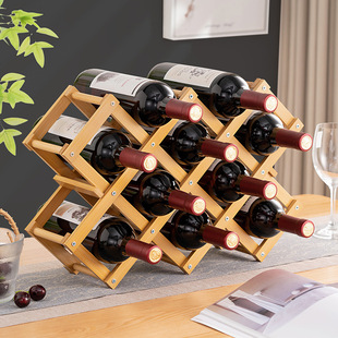 桌面红酒架客厅酒柜摆件斜放多层家用红酒柜架子置物架简易酒架