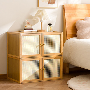 中古风2025新款床头柜实木家用卧室小型夹缝床边柜柜子边几a0410