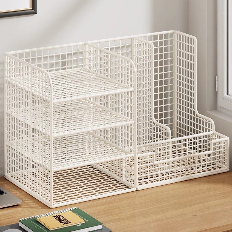 文件夹收纳盒文件架办公桌桌面书架多层大容量文件框置物架A4纸整,收纳整理,书桌收纳置物架,淘宝优惠券,粉丝福利购,淘宝优惠卷