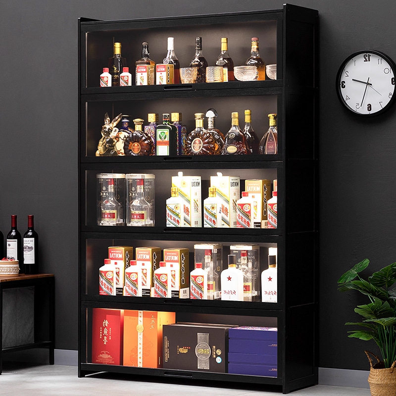 客厅酒柜靠墙储物柜展示高级感一体柜红酒展示柜小展柜家用靠墙