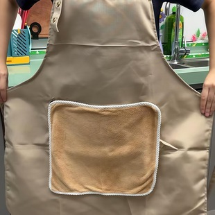 马甲围裙防水防油防污自带抹布厨房专用透气咖啡店烫染店工作服装