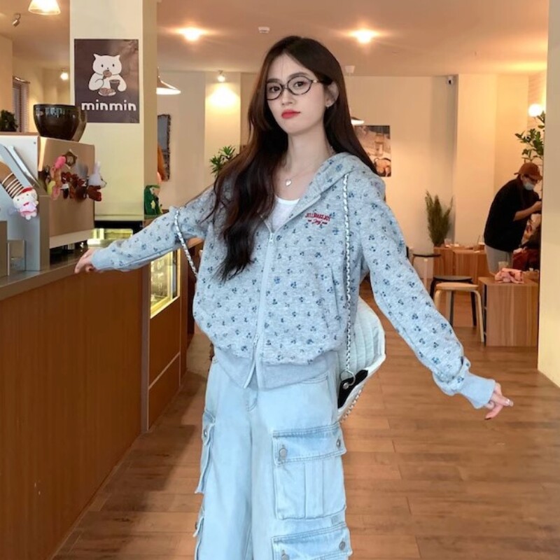 开衫外套巨好看韩里韩气韩系chic别致早秋休闲慵懒松弛感独特连帽