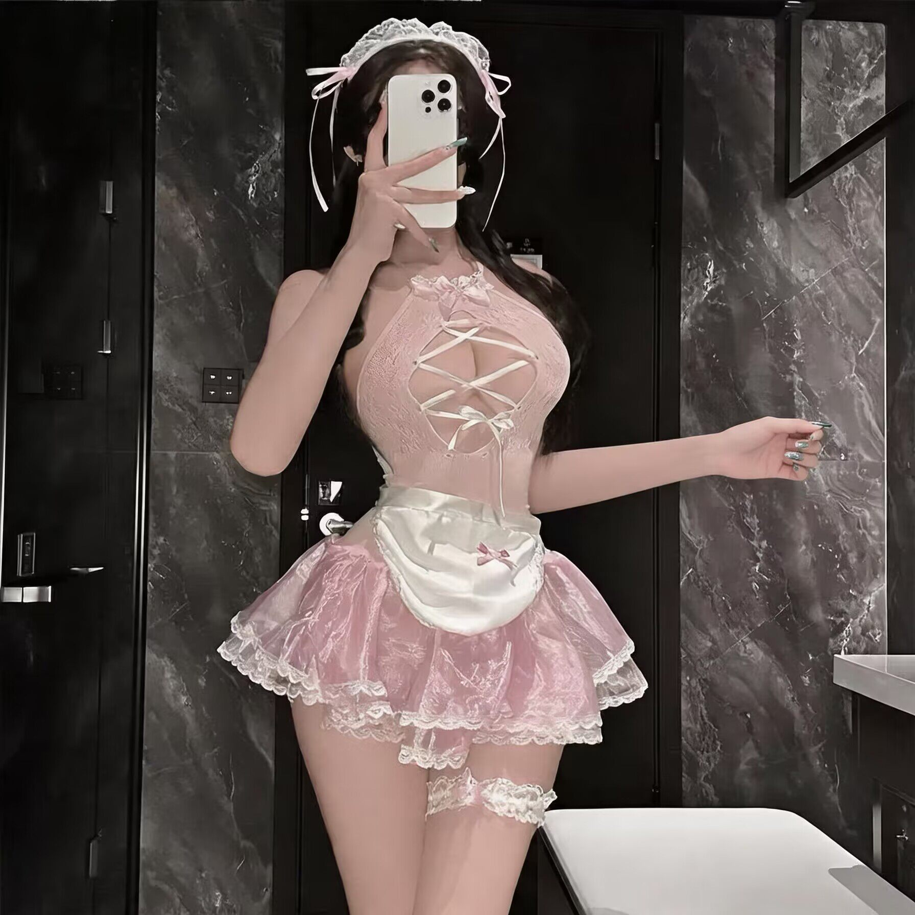 性感透视绑带肚兜纯欲花边睡衣角色扮演情侣制服套装大码情qu女仆
