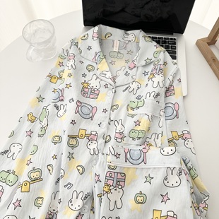 家居服套装 长裤 可外穿学生宿舍 长袖 可爱米菲兔卡通睡衣女春秋季