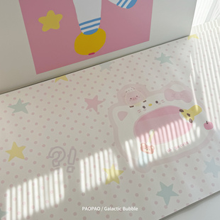 星星小红书同款可爱小猪鼠标垫少女心电脑键盘垫子办公桌垫