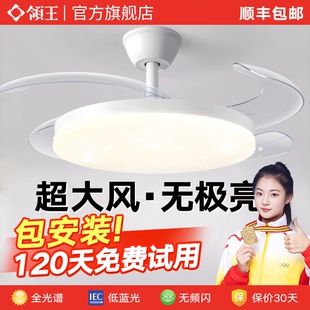 风扇灯家用餐厅吸顶客厅隐形吊扇灯吊灯风扇现代电扇 领王2025新款