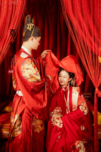 【出租】十三余 正版汉服明制婚服小豆蔻鸾凤和鸣凤冠霞帔女装