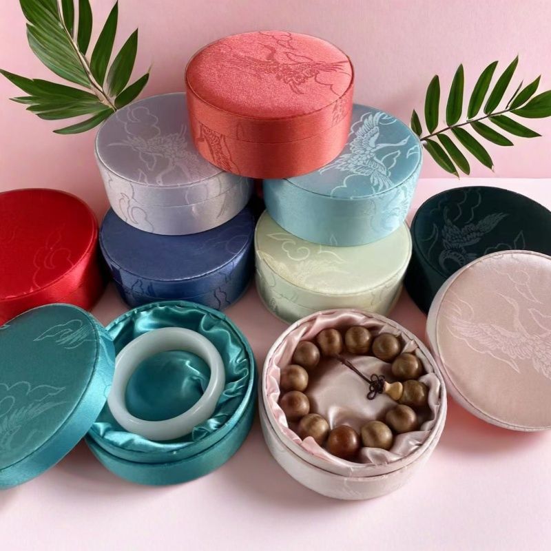 国风绸缎首饰盒包装盒手串手镯手链锦盒天地盖仿刺绣首饰收纳