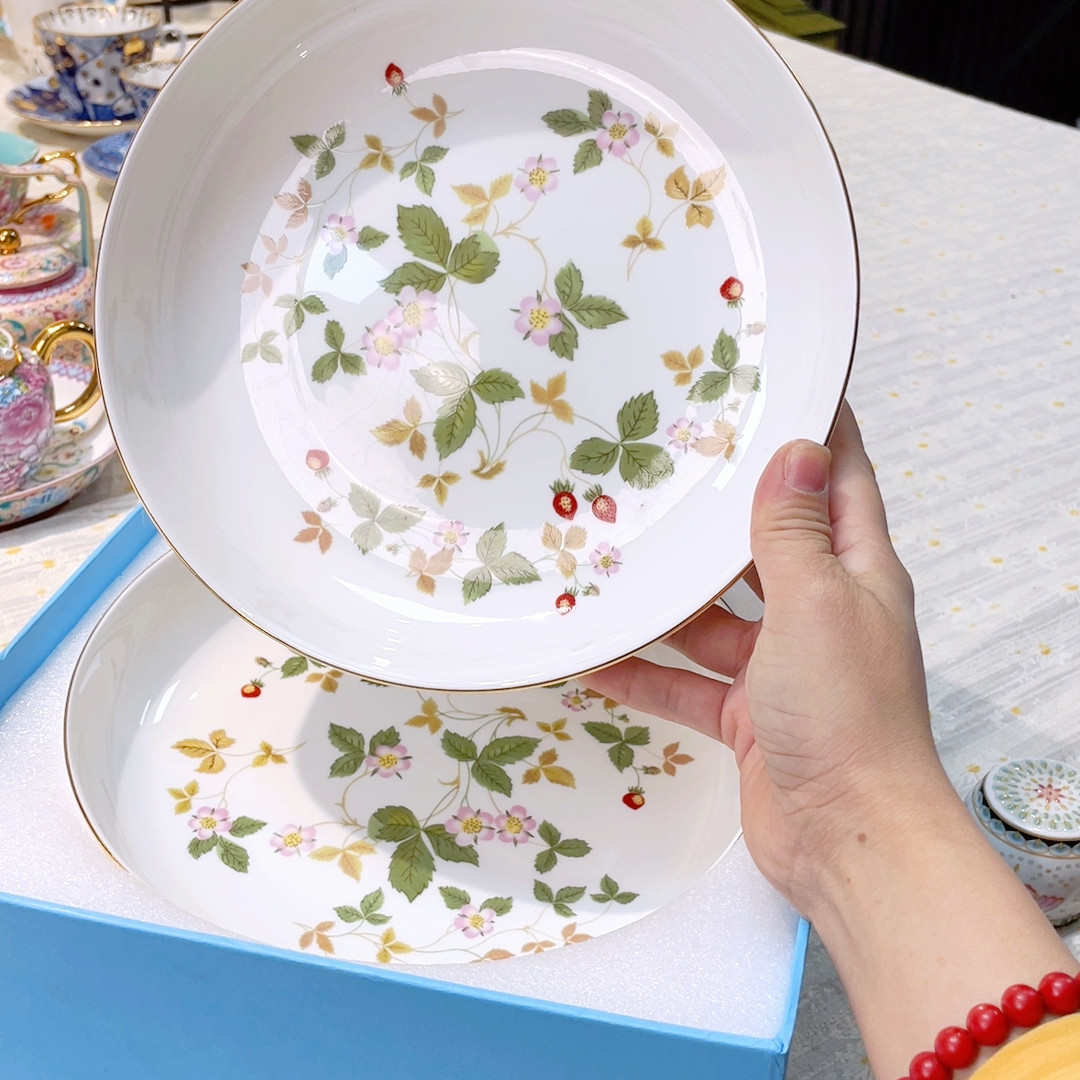 W家野草莓高骨直径20.5两个深盘 原盒,餐饮具,瓷器套装,淘宝优惠券,粉丝福利购,淘宝优惠卷