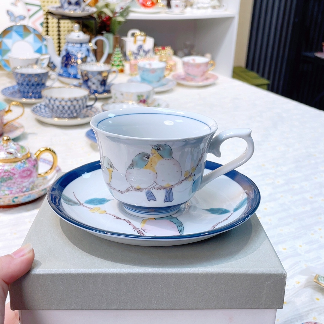 九谷笑颜鸟日式 杯碟 原盒,餐饮具,瓷器套装,淘宝优惠券,粉丝福利购,淘宝优惠卷