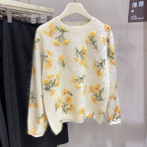 气质女人味拉绒羊毛针织衫